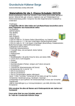 Materialliste Klasse 3